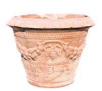 Bettini Deruta | Vaso Terracotta Frutta e Mascheroni Lavorata a Mano per Agrumi
