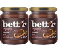 Bett'r crema di cacao e nocciole - 100% bio, vegana e senza olio di palma. Dolcificato con zucchero di cocco - 250g (Confezione da 2)