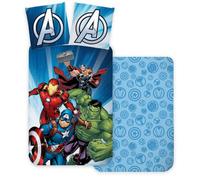 Bettwäsche Avengers Reversibile 80 X 80 Cm + 135 X 200 Cm 100% Cotone