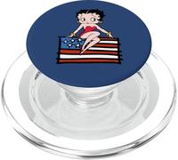 Betty Boop Americana posa con la bandiera a stelle e strisce PopSockets PopGrip per MagSafe