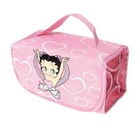 Betty Boop Borsa organizer rosa - Custodia pieghevole glitterata per trucchi e oggetti con scomparti trasparenti - Cosmetici, matite, gioielli, articoli da toeletta e accessori per donne, ragazze e