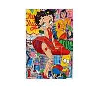 Betty Boop Graffiti Banksy 3D Street Pop Art Poster Decorativo Su Tela Da Parete Per Soggiorno Camera Da Letto - Senza Cornice