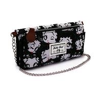 Betty Boop Noir-Portafoglio Soft con Catena, Nero, 20 x 9 cm