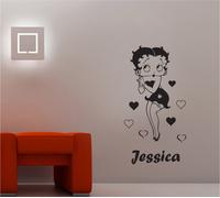 Betty Boop & Nome Personalizzato Muro Adesivo Disney PER BAMBINI Camera Vinile