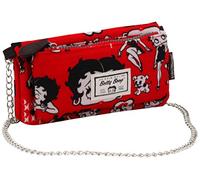 Betty Boop Rouge-Portafoglio Soft con Catena, Rosso, 20 x 9 cm