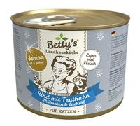 Betty's Landhausküche Cibo per Gatti Senior - Manzo con Tacchino, Carote e Olio di Salmone - 200 g