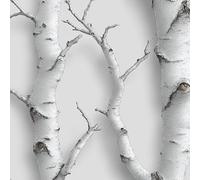 Betulla 3D Carta da Parati Autoadesiva 0.3x3 m Grigio Foresta Rami Albero Pellicola Adesiva per Mobili Impermeabile Carta Adesivo Ispessita Opaco Sticker per Muro Cucina Armadio Cassetto e Scaffali