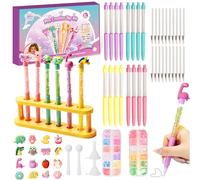 BETYBOPT Kit Creativo per Creare Penne+80Accessori,16 Penne Personalizzate,Lavoretti Creativi per Bambini,Set di Cancelleria per Bambina,Lavoretti Creativi per Bambini idee Regalo5 6 7 8 9 10Anni