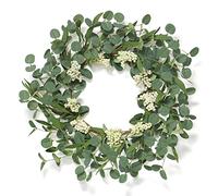 Betylifoy Ghirlande Artificiali per Porta D'ingresso Corona Estiva 55 cm Grande Foglia Verde Ghirlande di Bacche Ghirlanda per Parete Finestra Portico Patio Decorazioni per Feste (Verde)