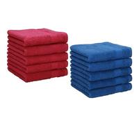 Betz 10 Lavette salvietta asciugamano per il bidet Palermo 100% cotone misure 30 x 30 cm rosso cranberry - blu