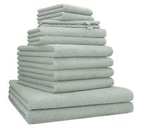 Betz 12 pezzi set di ascuigamani BERLIN 100% cotone Asciugamani da Doccia asciugamani Asciugamani per Ospiti Lavette Guanti da Bagno Colore giada - BERLIN