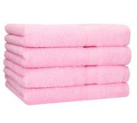 Betz 4 pezzi di set asciugamani doccia PALERMO misura 70x140 cm 100% cotone asciugamano doccia asciugamano sportivo colore rosa