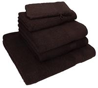 Betz 5 pezzi set di asciugamani NICE Pack 100% cotone 1 asciugamano per la doccia 2 asciugamani per le mani 1 asciugamano per gli ospiti 1 guanto da bagno (marrone scuro)