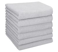 Betz 6 Pezzi Asciugamani Berlin 100% Cotone 50x100cm Colore Grigio Argento - Berlin