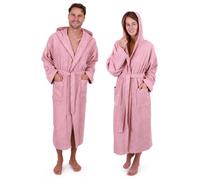 Betz Accappatoio con cappuccio in 100% cotone, in spugna, per uomo e donna, morbido, assorbente e lungo, serie Berlino, colore loto, taglia L/XL
