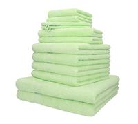 Betz Set da 12 asciugamani PALERMO 100% cotone 2 asciugamani da doccia 4 asciugamani 2 asciugamani per gli ospiti 2 lavette 2 guanti da bagno Colore verde