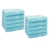 Betz Set di 10 lavette Premium misura 30 x 30 cm 100% cotone (blu oceano)