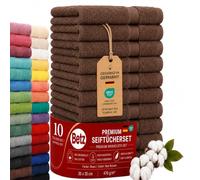 Betz Set di 10 lavette Premium misura 30 x 30 cm 100% cotone Colore Marrone noce