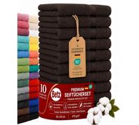 Betz Set di 10 lavette Premium misura 30 x 30 cm 100% cotone Colore Marrone scuro