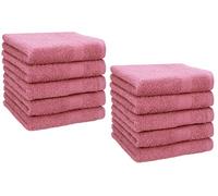 Betz Set di 10 lavette Premium misura 30 x 30 cm 100% cotone Colore rosa antico