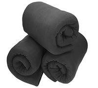 Betz Set di 3 coperte in pile misure 130 x 170 cm con anti pilling Colore antracite