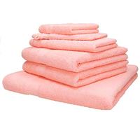 Betz Set di 6 asciugamani di PALERMO 100% cotone 1 asciugamano da doccia 2 asciugamani 1 asciugamano per ospiti 1 lavette 1 guanto da bagno Colore albicocca
