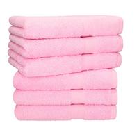 Betz Set di 6 Asciugamani Palermo 100% Cotone 50x100 cm Diversi Colori (Rosa)