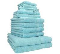 Betz Set di asciugamani in spugna Premium da 12 pezzi - 2 teli bagno - 4 asciugamani - 2 asciugamani per ospiti - 2 lavette - 2 guanti da bagno(blu oceano)