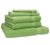 Betz Set di asciugamani PREMIUM - Set di asciugamani da 5 pezzi - 1x teli da doccia - 2x asciugamani - 1x asciugamani per gli ospiti - 1x guanti da bagno verde mela