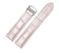 BEUAOCK Cinturino for Orologio in Pelle Compatibile con Cinturino Cartier 14mm 16mm 18mm 20mm 22mm Compatibile con Uomini e Donne Sostituisci Cinturini for Orologi(Pink-Silver,18mm)