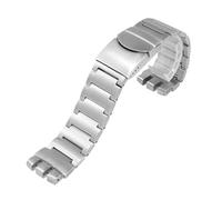 BEUAOCK Cinturino in Acciaio Inossidabile Massiccio da 23 mm, Argento e Nero, Compatibile con Swatch Irony da Uomo, Cinturino Grande, Fibbia Pieghevole, Accessori for Bracciale.(Silver)
