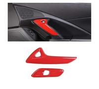 BEUAOCK Compatibile con Corvette C7 2014-2019 ABS Auto Bracciolo Interno Porta Interruttore Elettrico Pulsante Telaio Copertura Adesivi Accessori Auto(Red)
