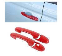 BEUAOCK Copertura Decorativa for Maniglie delle Portiere dell'auto Compatibile con Fiat 500 e Abarth 595 695 2007+ ABS in Fibra di Carbonio/Rifiniture Nere Lucide Accessori Esterni(Red)