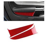 BEUAOCK Vera Fibra di Carbonio Morbida Compatibile con Ford Mustang GT Dark Horse EcoBoost 2024 2025 LHD RHD Adesivo for Pannello bracciolo portiera Auto Accessori di Finitura(Red Carbon)