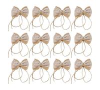 Beufee 12 Pezzi di Fiocchi di Tela, burla in Stile Country Brow Bow Bowknot Rustico Che avvolge Ornamenti per la Ghirlanda per Arredamento per bomboniere Fai -da -Te