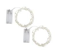 Beufee 2 Pezzi di Perline di Perle di luci a Stringa, luci di Stringa di Perle Bianche di Natale Peal String Light Warm White Fairy Light per Il Matrimonio di Compleanno