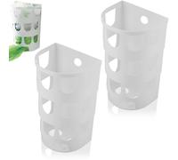 Beufee 2 Pezzi Supporto per Sacchetti Di Plastica, Dispenser per Sacchetti Della Spazzatura Dispenser per Sacchetti Della Spesa per Riutilizzo Organizzatore Organizer Cucina(Bianco)