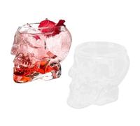 Beufee 2 Pezzi Teschio Bicchiere da Colpo, Tazze Teschio per Bere Cristallo Bar Bicchiere da Cocktail Tazza Teschio Viso Boccale di Birra Bicchieri Divertenti per Acqua Liquore Tequila, 74ml