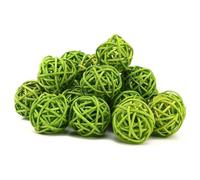 Beufee 20 Pezzi Palline di Rattan di Vimini, Orbs Decorativi Riempitivi per Vasi per Ornamenti per la Casa Artigianale per Decorazioni Natalizie per Feste di Matrimonio in Giardino(giallo)