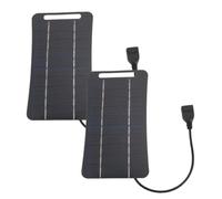 Beufee 2pcs 5V 5W Pannello Solare USB, Pannello Solare Caricatore Pannello a energia Solare per Campeggio per Campeggio per Campeggio Esterno (Nero)
