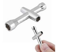 Beufee 2PCS Cross Wrench Sleeve, Metal Mini Spanner M2 M2.5 M3 M4 Screw and Nut Wrenches Maintenance Tool for RC Model Car Airplane