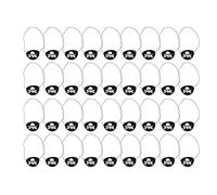 Beufee 36PCS Benda sull'occhio del pirata, Feltro nero Un occhio Teschio Capitano Puntelli Cosplay Teschio bianco Decorazione a tema Halloween per la festa