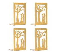 Beufee 4 Pezzi fermalibri in Metallo Oro, fermalibri in Metallo Carino Supporto da scaffale per impieghi gravosi fermalibri in Oro per scaffali fermalibri fermalibri in Oro Decorativo(01)