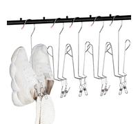 Beufee 5 Appendini per Scarpe, Grucce per Scarpe, In Acciaio Inox, Doppio Gancio, Design di Asciugatura, Scaffalatura, Organizer per Armadietto, Organizer con Due Clip per la Casa