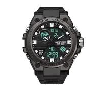 Beufee Analog Digital Watch Men, Men Movimento di orologio Quarzo Doppio display con cronometro elettronico di luce luminosa, nero