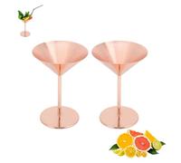Beufee Bicchieri da Martini in Metallo da 2 Pezzi, Bicchieri da Martini in Acciaio Inox Bicchieri da Cocktail Calici da Martini in Oro Rosa Bicchieri da Bere Cristalleria