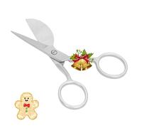 Beufee Forbici a Becco D'Anatra, Forbici per pisolino a Becco D'Anatra in Acciaio Inossidabile Forbici per tappeti Forbici a Becco D'Anatra Bordo Coltello Applique per Cucire 4,7 Pollici(d'Argento)