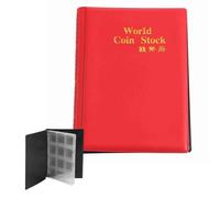 Beufee Libro della Collezione Coines, 120 Tasche 10 Pagine Case di archiviazione per Display per la Raccolta del Libro per la griglia. (Rosso)