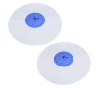 Beufee Protezione dagli schizzi in silicone, 2 pezzi 30 cm Copertura in silicone riutilizzabile in PP Trasparente Ciotola di miscelazione Schermo antispruzzo Cottura Cottura