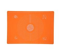 Beufee Silicone Baking Mat, 6in Silicone Pastry Mat Table Sheet Baking Supplies with Scale for Home Kitchen (Orange)